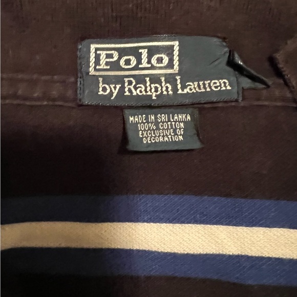 Polo navy with blue and white stripe, 100% cotton, size large - Picture 9 of 9